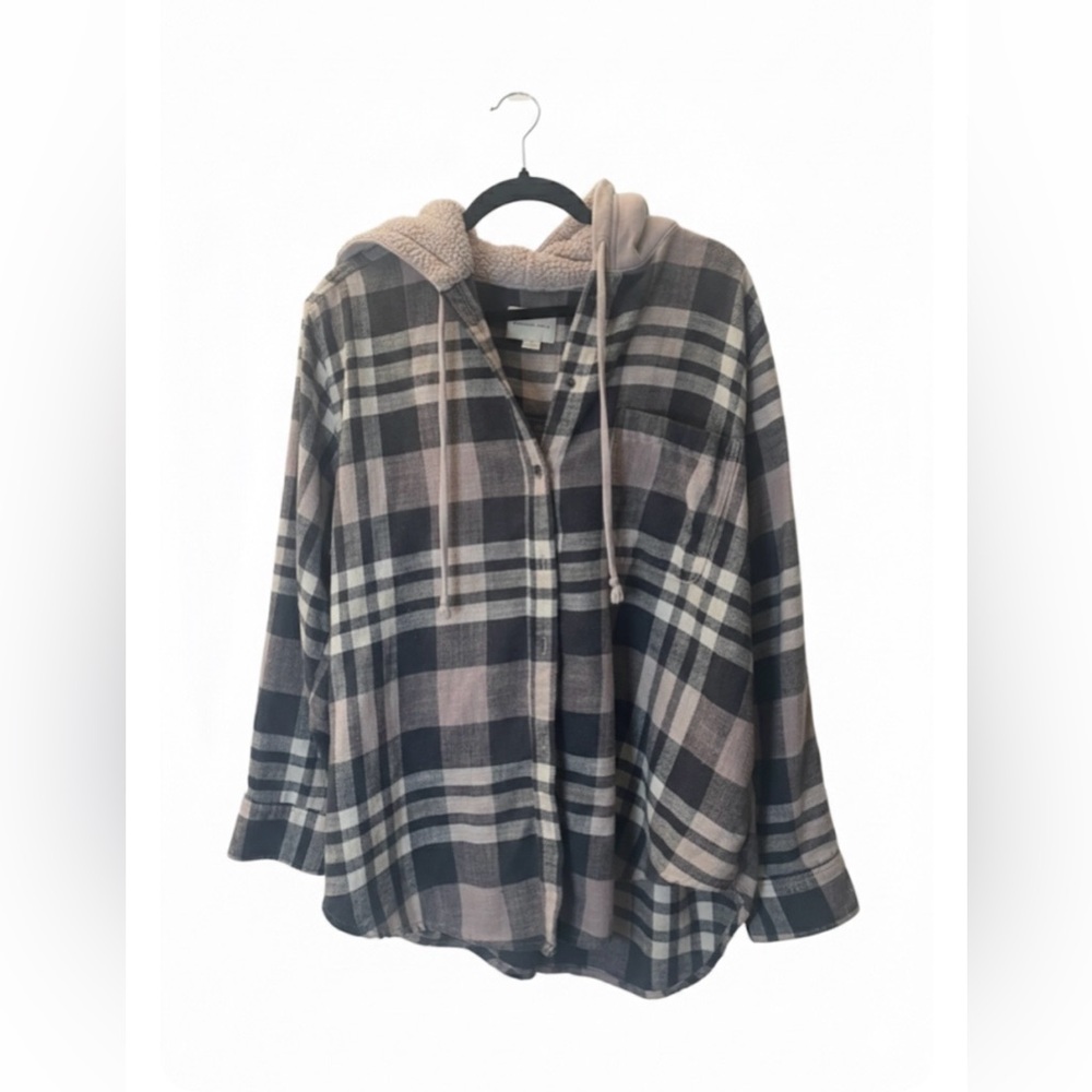 American Eagle Outfitters Women's Hooded Flannel - Size Large